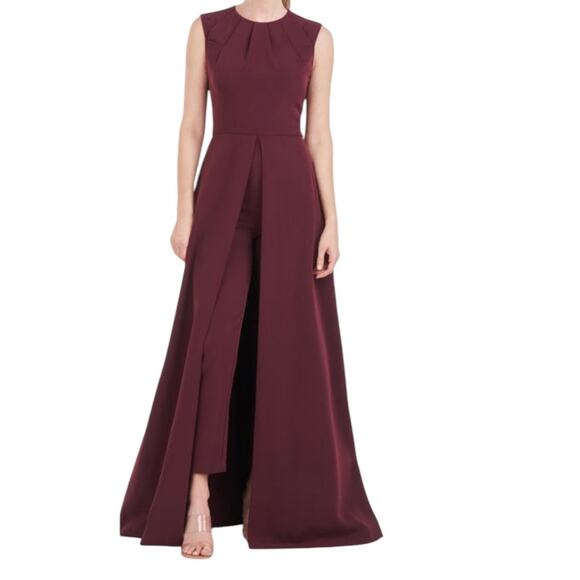 Kay Unger Jumpsuit Zeda Walk Thru dark red size 2 - Picture 1 of 8
